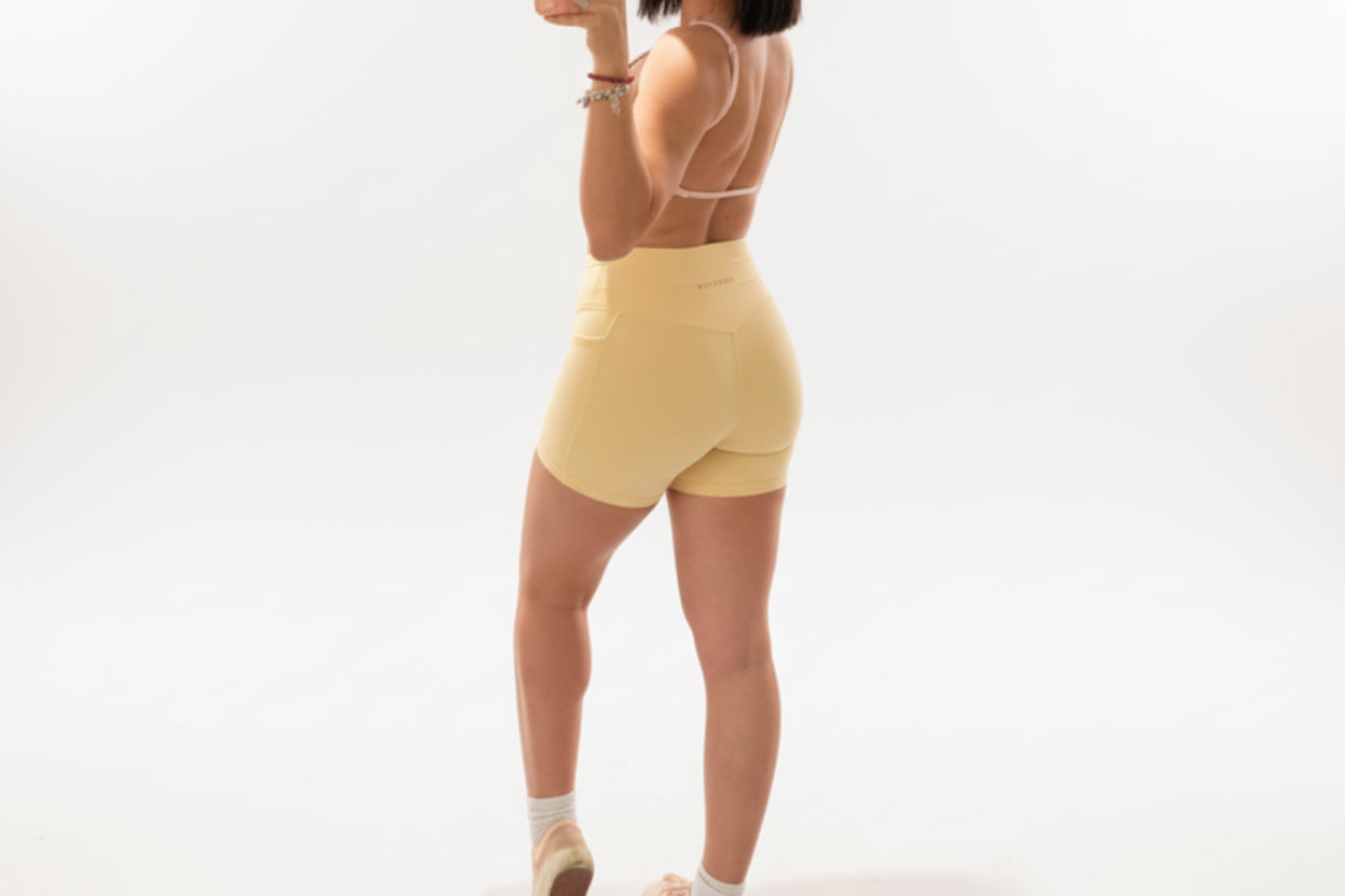 LSMWEAR BARE SET yellow butter colour activewear set Perth Australia